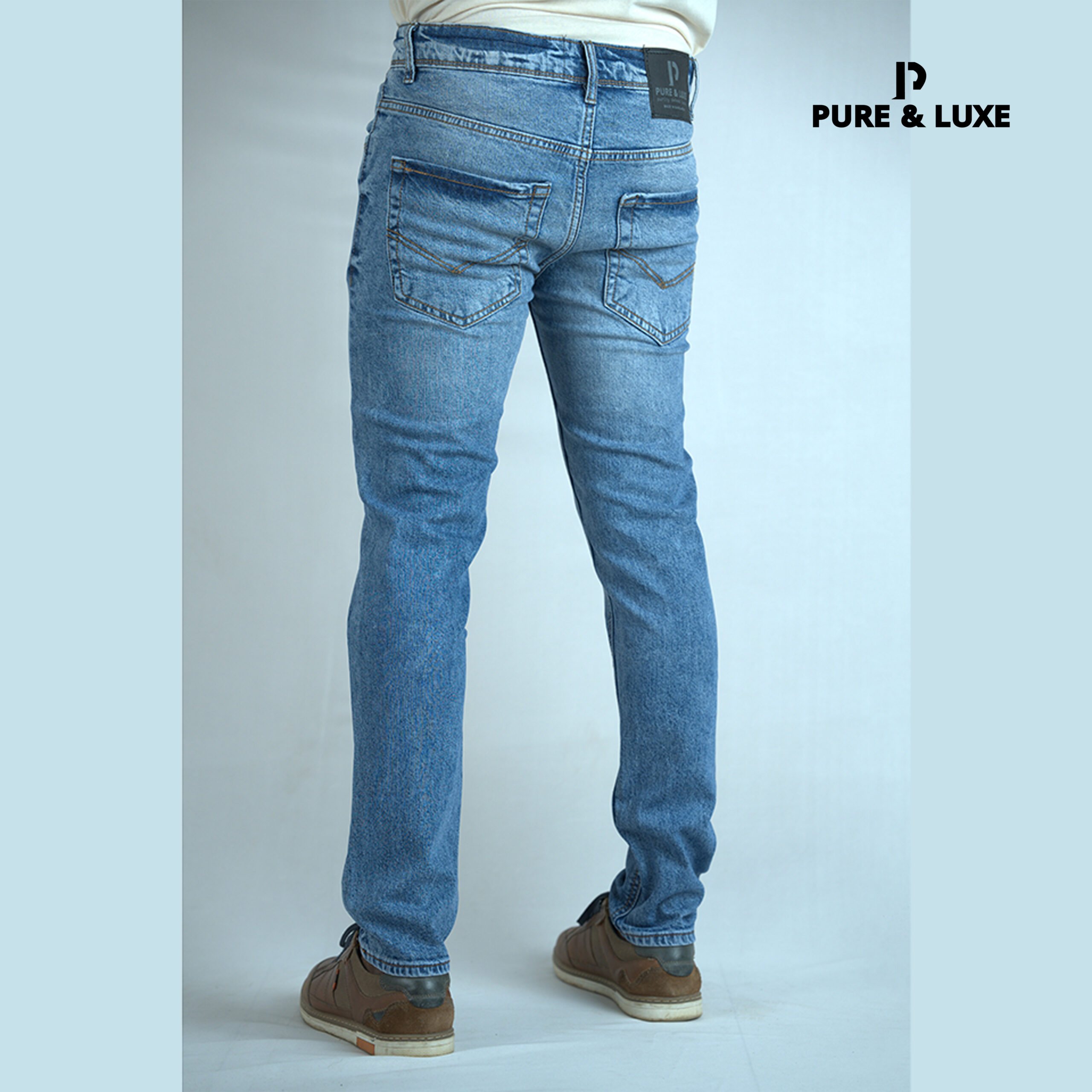 Blue Slim Fit Jeans For Men - Image 3