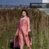 Elegant Rose Pink Muslin-Silk 3-Piece Outfit – Luxury Ethnic Wear for Women