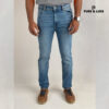 Front view of Mid Blue Slim Fit Jeans – Urban Wash Denim for Men – Pure & Luxe Street Style Look
