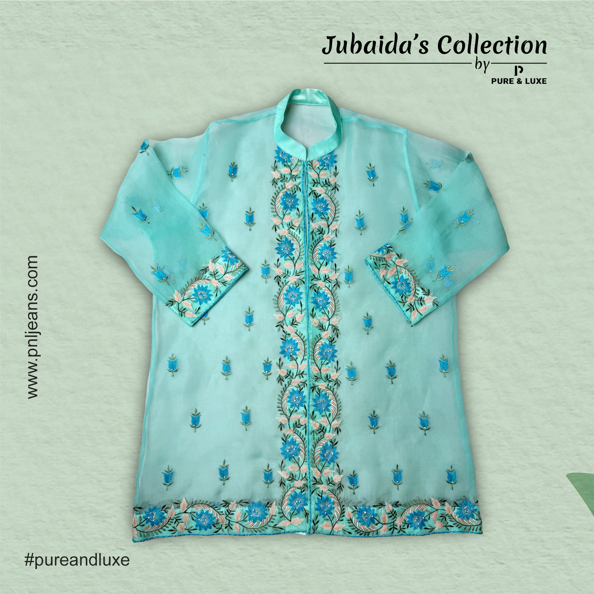 Two-Piece Embroidered Silk-Muslin Kurti Set - Image 5